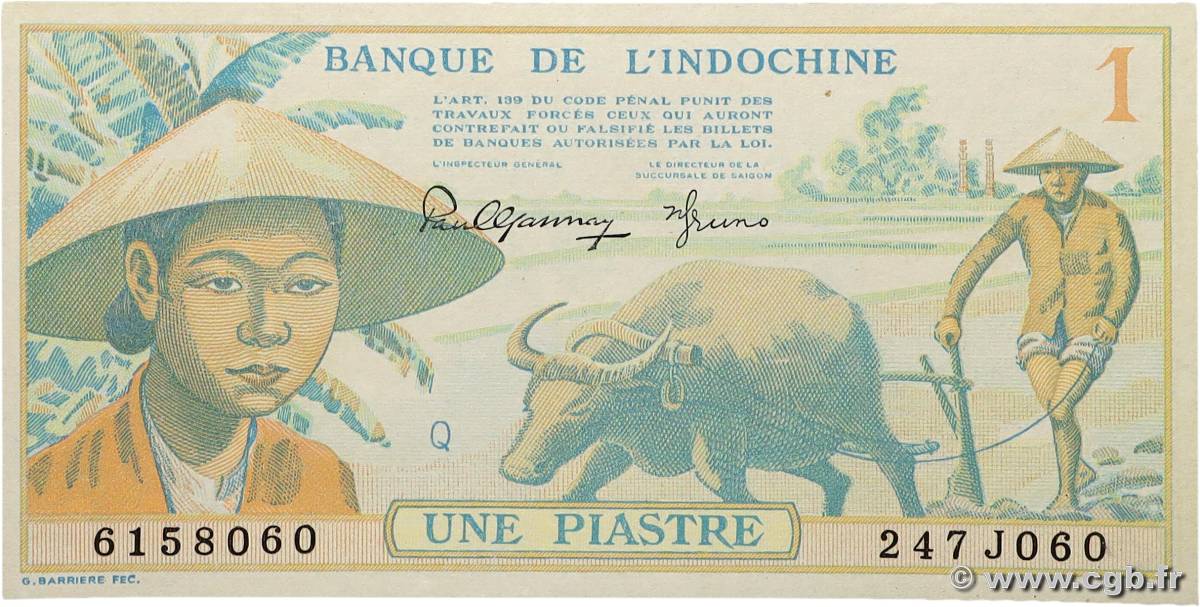 1 Piastre FRANZÖSISCHE-INDOCHINA 1942 P.074 ST