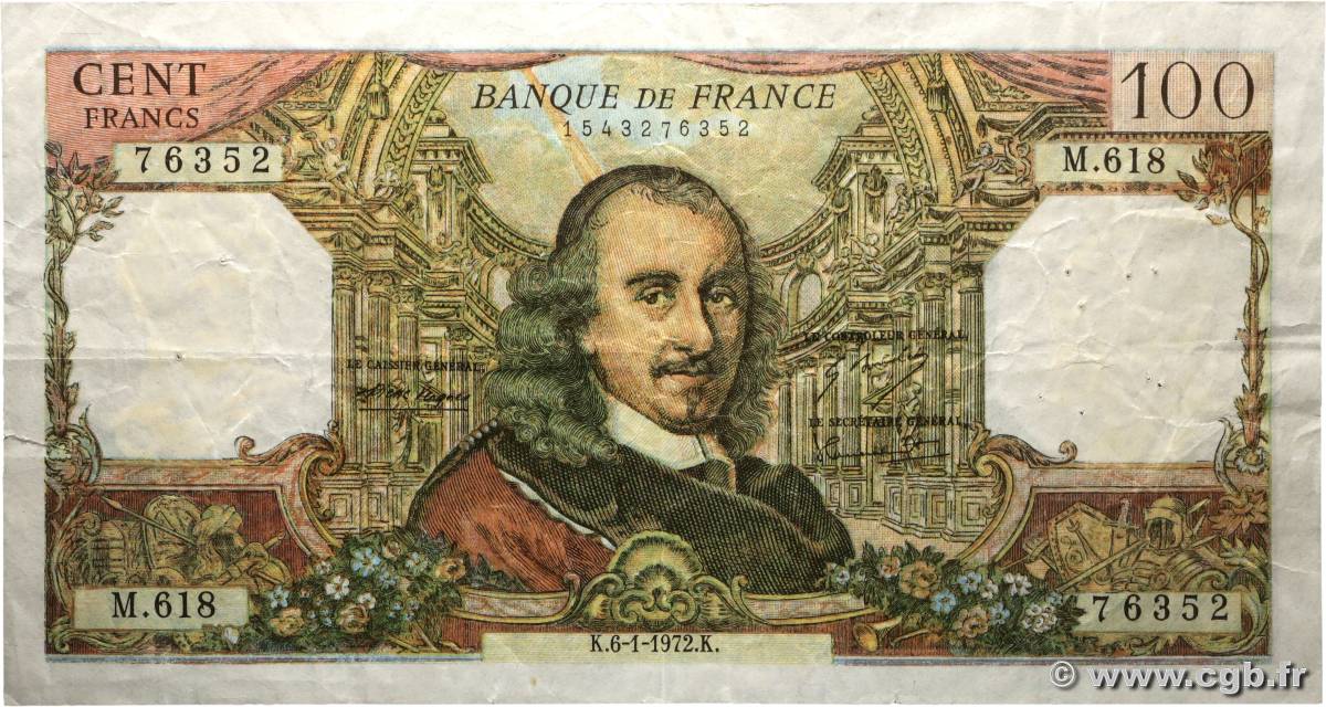 100 Francs CORNEILLE Faux FRANCE  1972 F.65.38 TB+