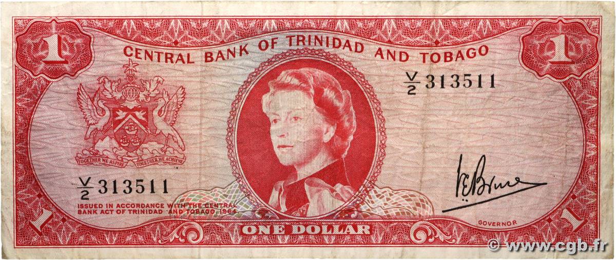 1 Dollar TRINIDAD et TOBAGO  1964 P.26c TB+