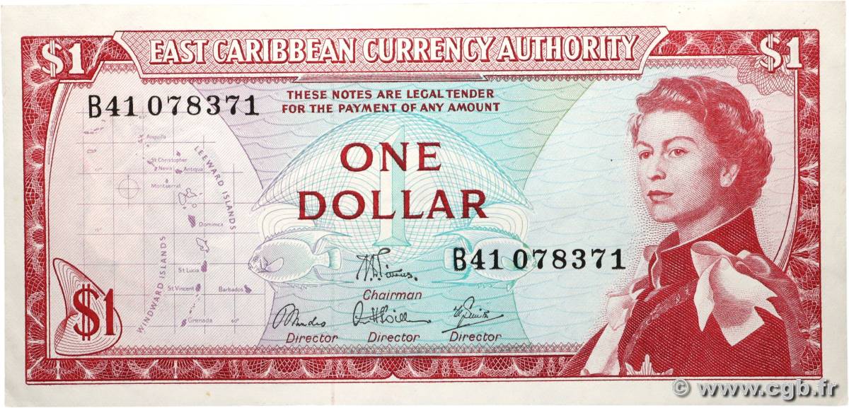 1 Dollar CARAÏBES  1965 P.13d SPL