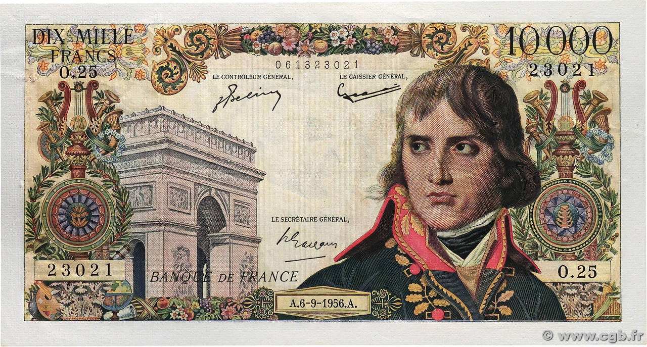 10000 Francs BONAPARTE FRANCE 1956 F.51.04 AU
