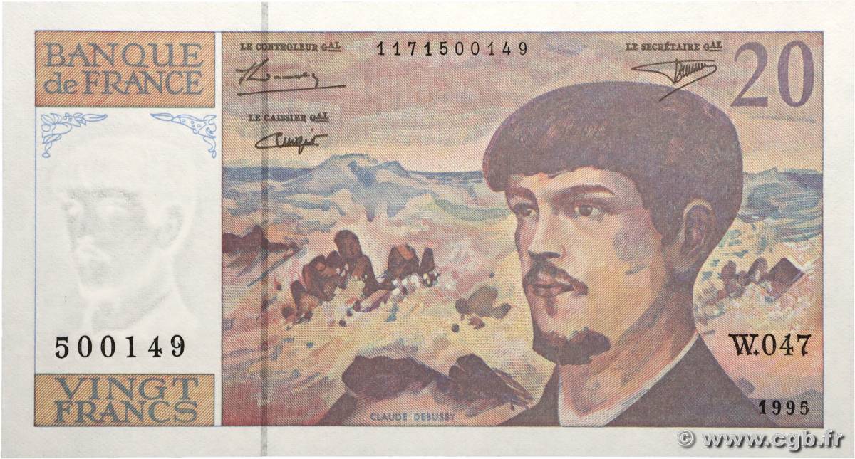 20 Francs DEBUSSY Modifié FRANCE  1995 F.66ter.01 NEUF