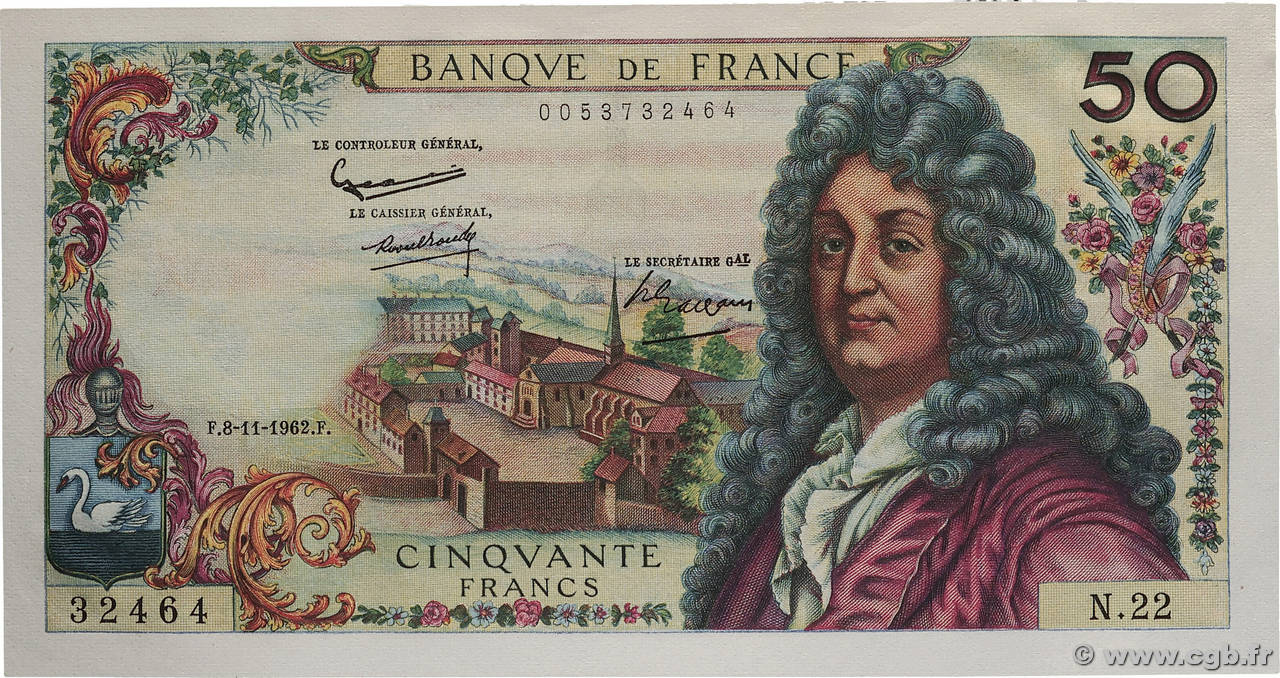 50 Francs RACINE FRANCE 1962 F.64.02 pr.NEUF