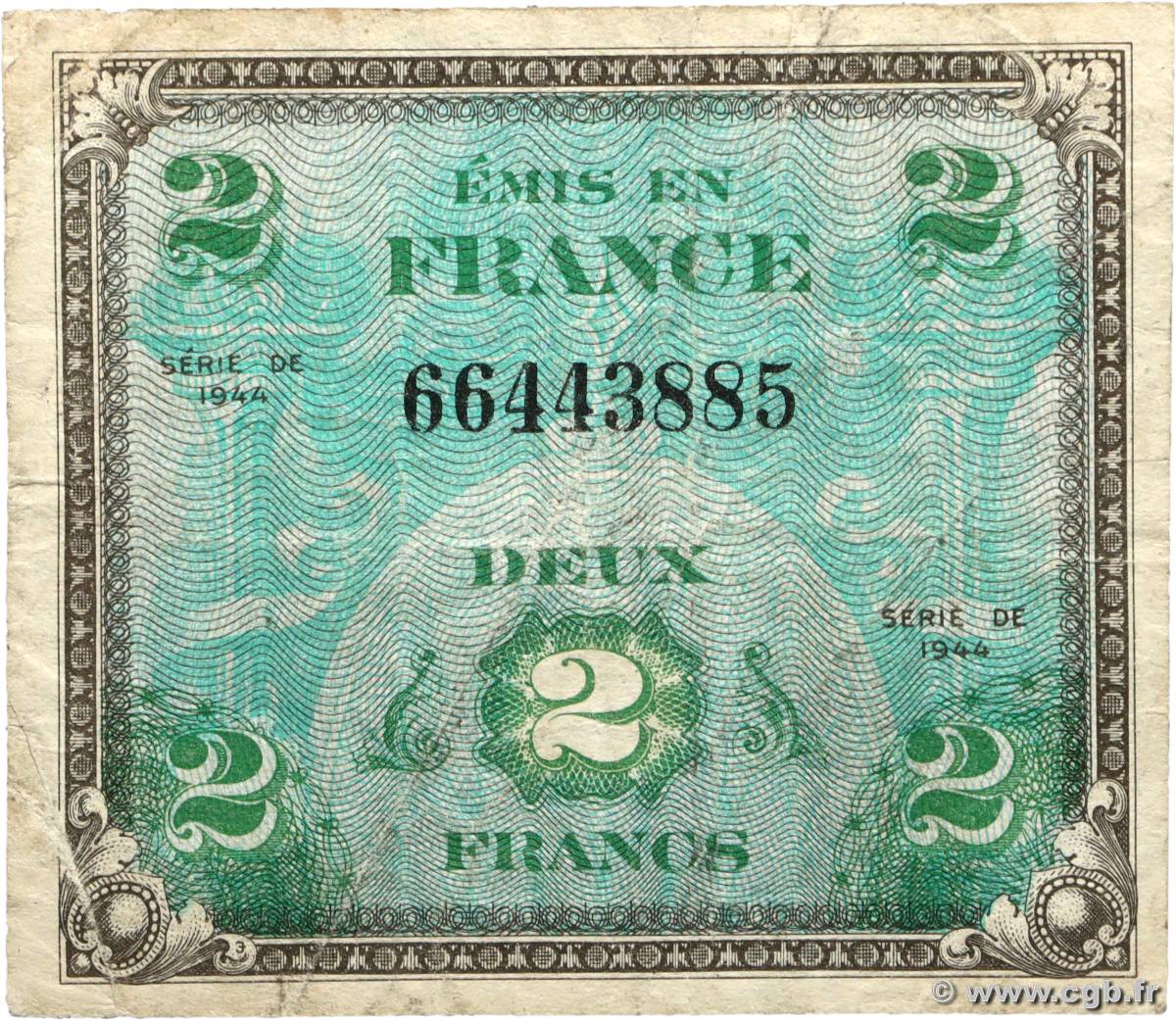 2 Francs DRAPEAU FRANCE  1944 VF.16.01 TB