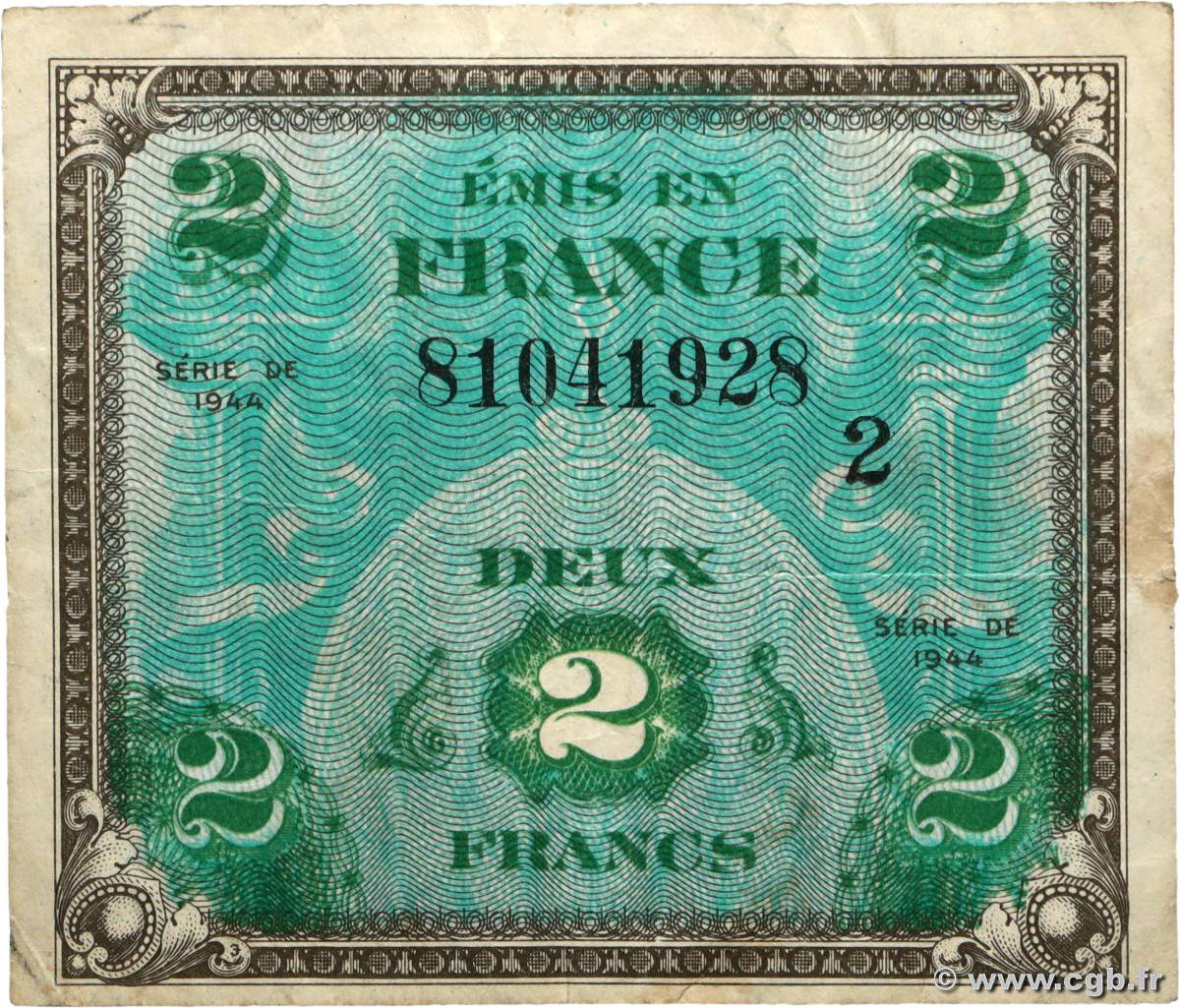 2 Francs DRAPEAU FRANCE  1944 VF.16.02 TB+