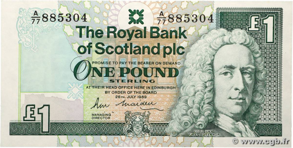 1 Pound ÉCOSSE  1989 P.351a SPL+
