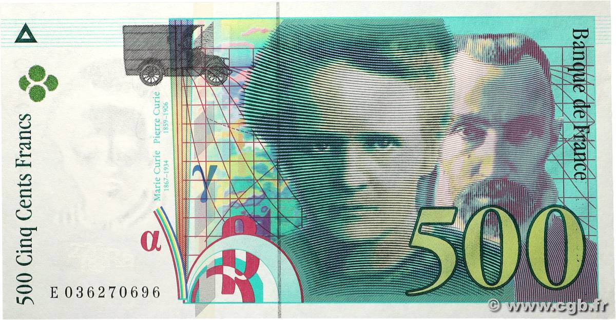 500 Francs PIERRE ET MARIE CURIE FRANKREICH 1996 F.76.03 fST+
