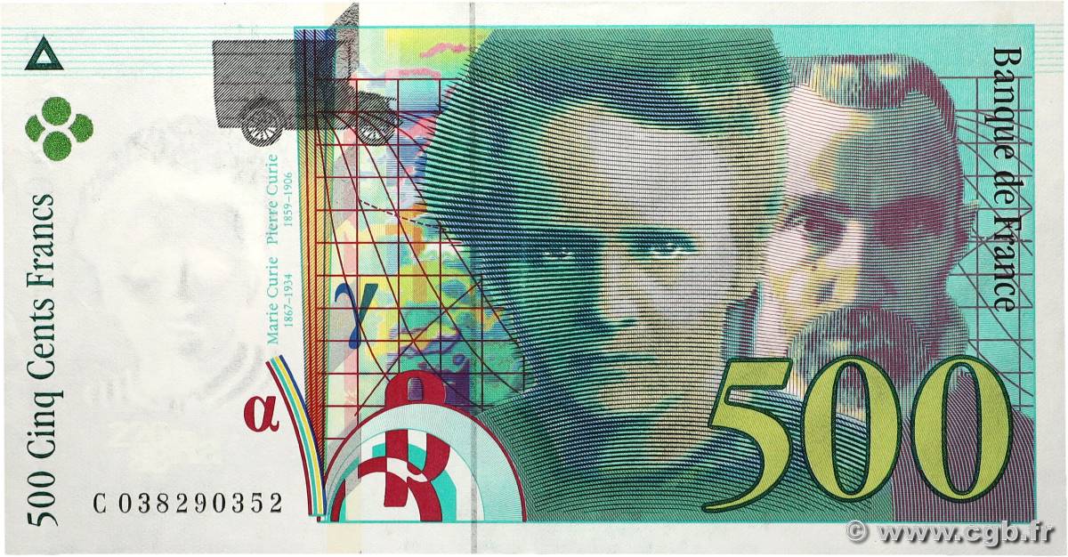 500 Francs PIERRE ET MARIE CURIE FRANKREICH 1998 F.76.04 VZ