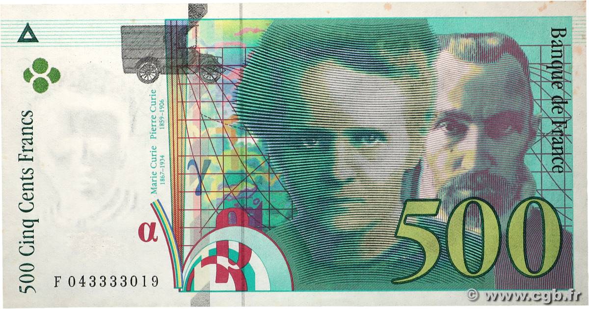 500 Francs PIERRE ET MARIE CURIE FRANKREICH 2000 F.76.05 VZ