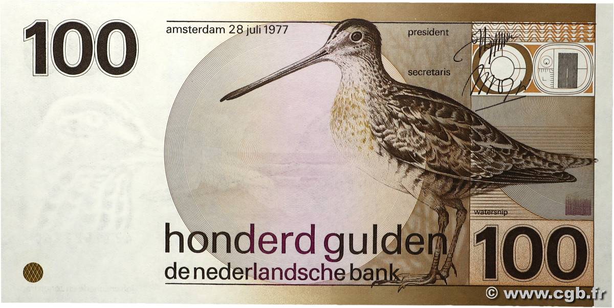 100 Gulden NIEDERLANDE 1977 P.097a fST+
