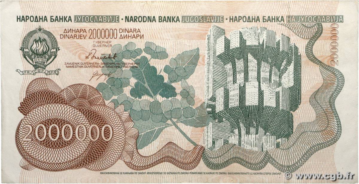 2 000 000 Dinara YOUGOSLAVIE  1989 P.100 TTB