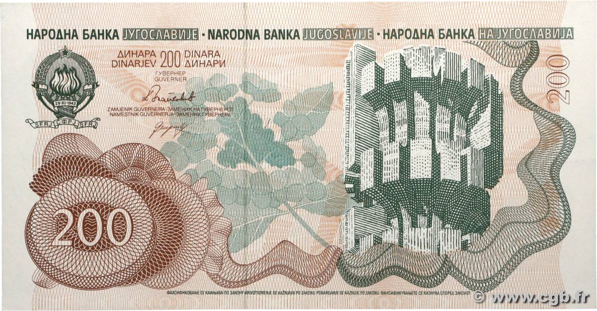 200 Dinara JUGOSLAWIEN 1990 P.102 fST
