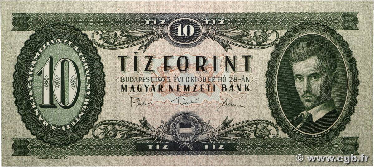10 Forint HONGRIE  1975 P.168e NEUF