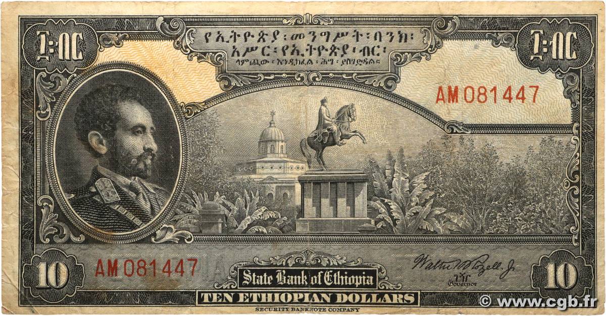 10 Dollars ÉTHIOPIE  1945 P.14c pr.TB