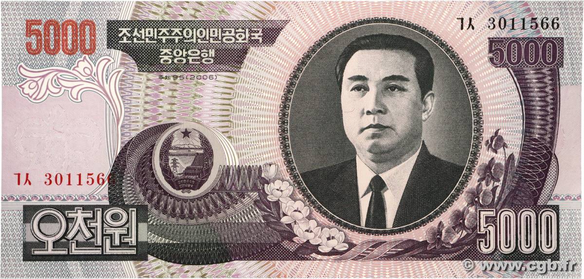 5000 Won CORÉE DU NORD  2006 P.46c SPL+