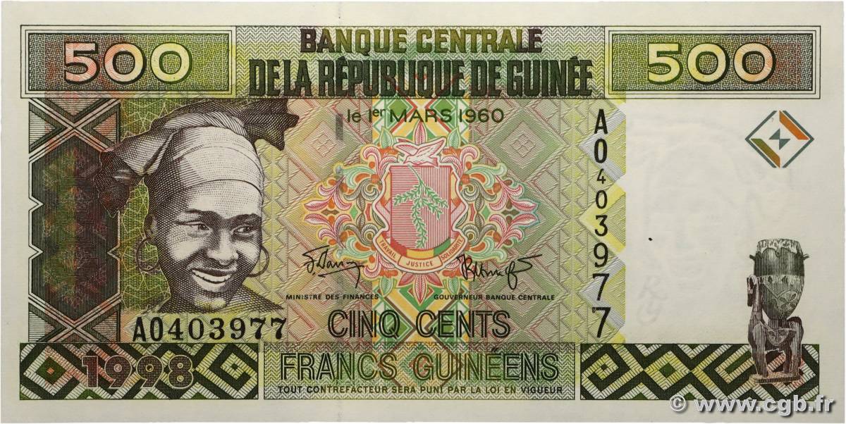 500 Francs Guinéens GUINÉE  1998 P.36 NEUF