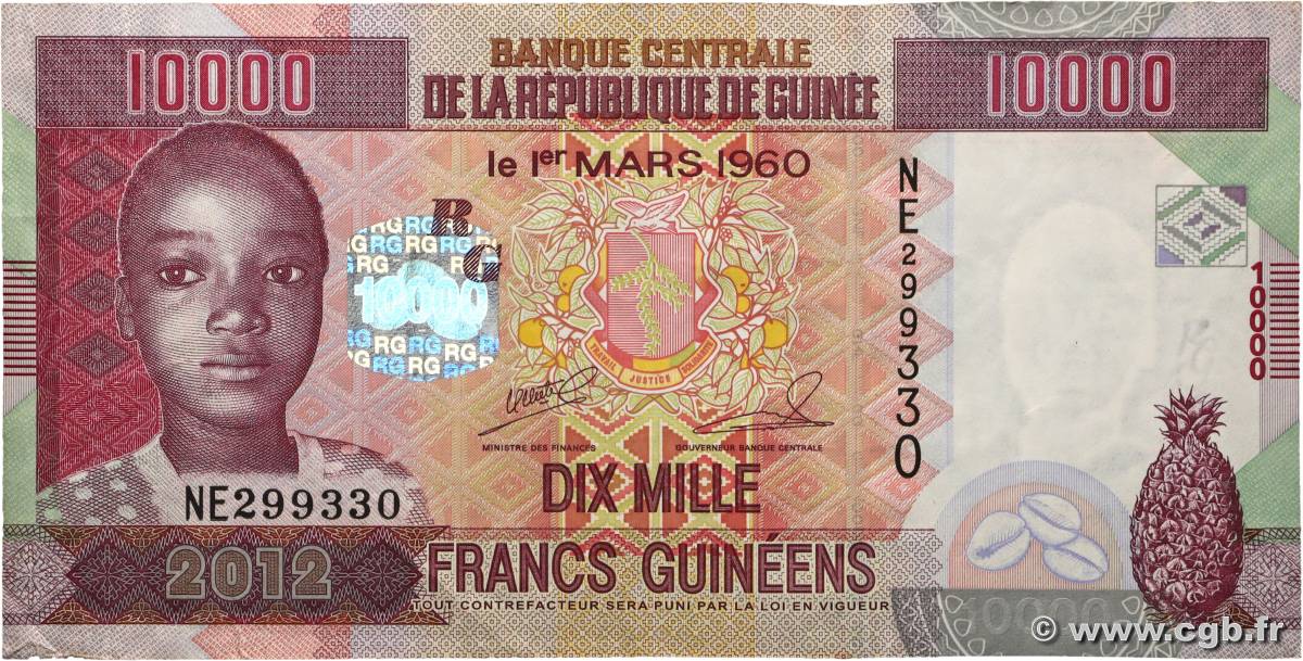 10000 Francs GUINEA  2012 P.46 VF