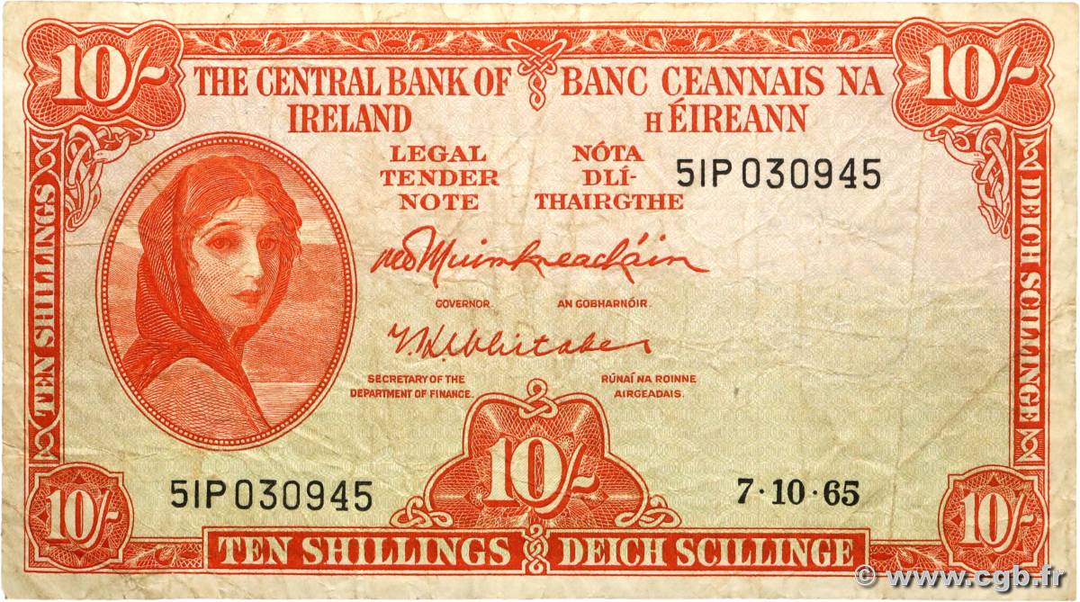 10 Shillings IRELAND REPUBLIC  1965 P.063a F
