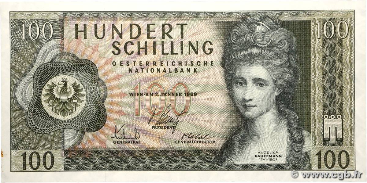 100 Schilling AUSTRIA  1969 P.146 XF