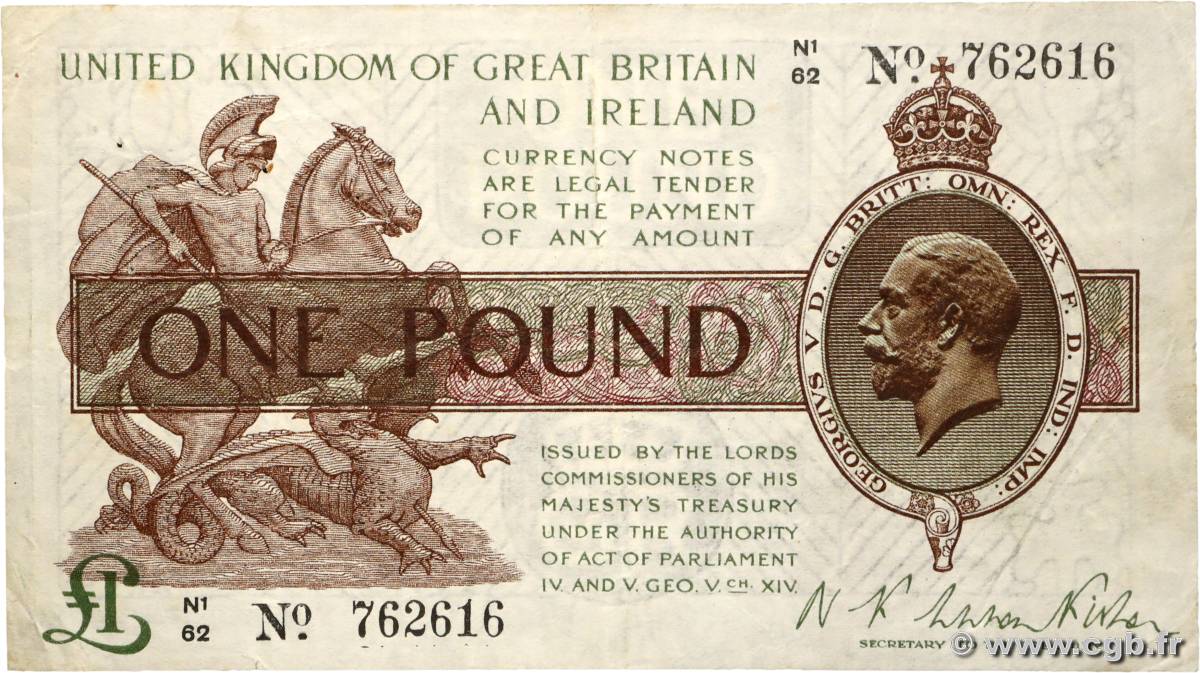 1 Pound ENGLAND 1928 P.359a VF-