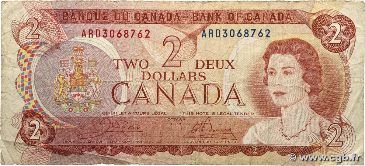 2 Dollars CANADA 1974 P.086b G