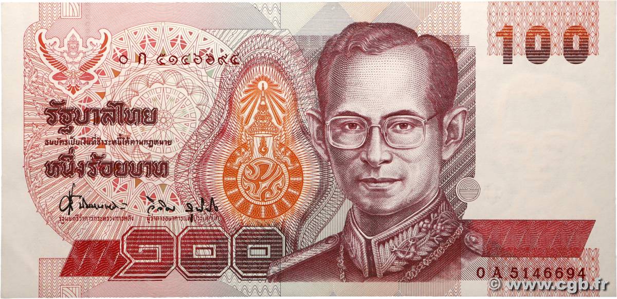100 Baht THAÏLANDE 2002 P.097 SPL