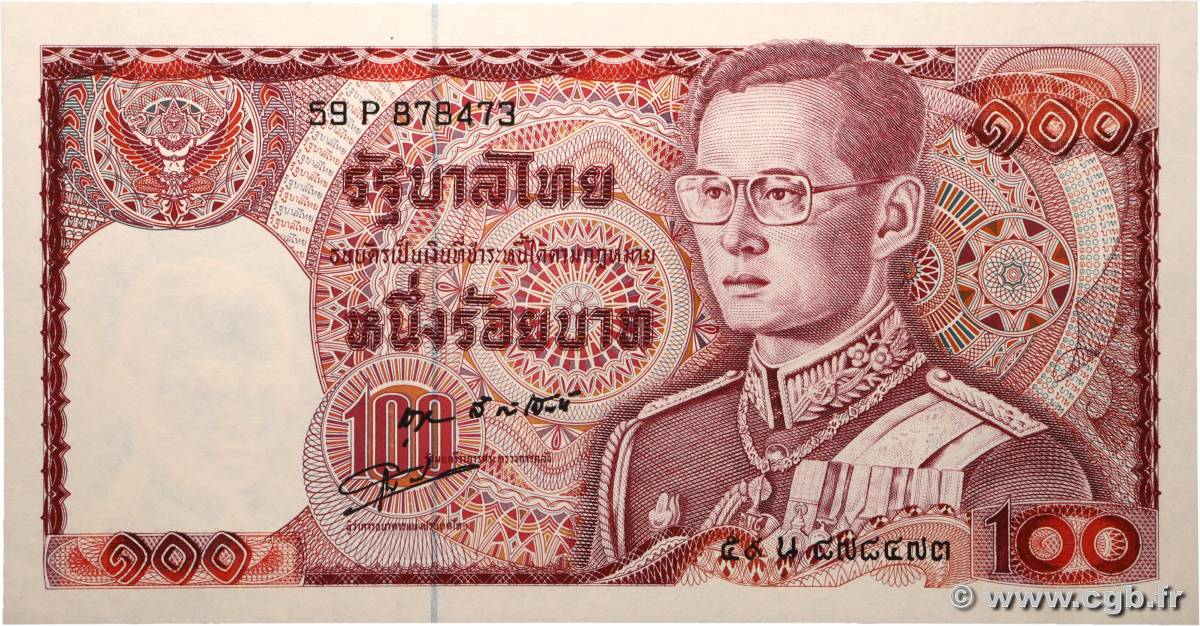 100 Baht THAILAND 1978 P.089 UNC