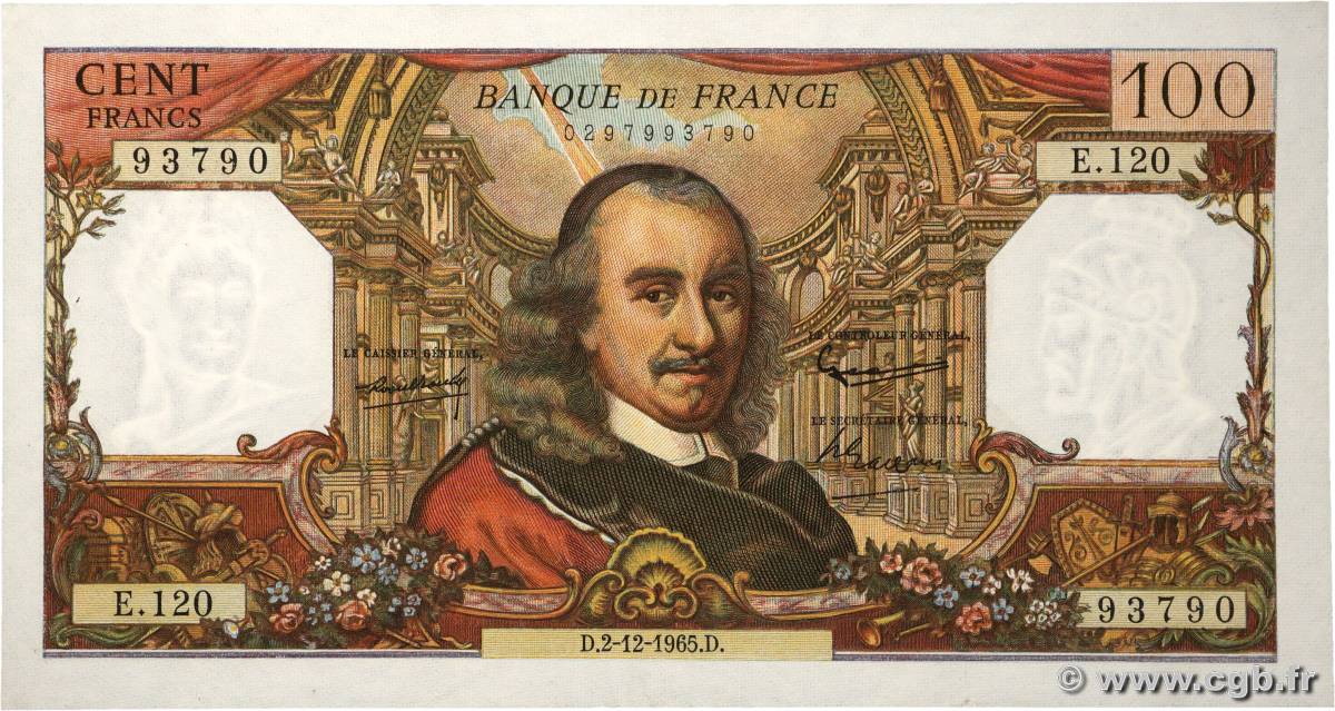 100 Francs CORNEILLE FRANCE 1965 F.65.10 SUP