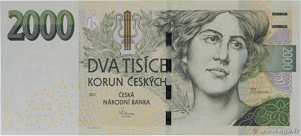 2000 Korun RÉPUBLIQUE TCHÈQUE 2007 P.26a pr.NEUF