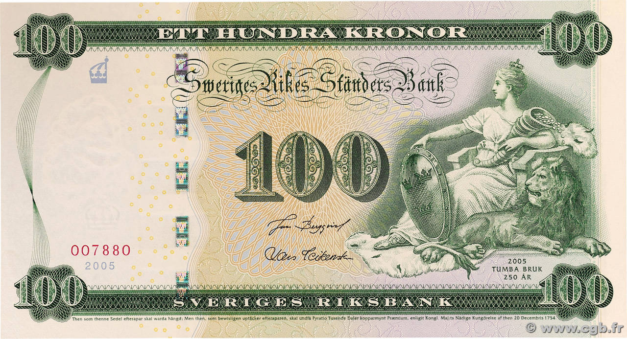 100 Kronor Commémoratif SUÈDE 2005 P.68 pr.NEUF