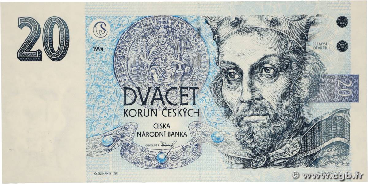 20 Korun RÉPUBLIQUE TCHÈQUE 1994 P.10a NEUF