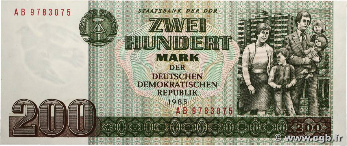 200 Mark ALLEMAGNE RÉPUBLIQUE DÉMOCRATIQUE 1985 P.32 pr.NEUF