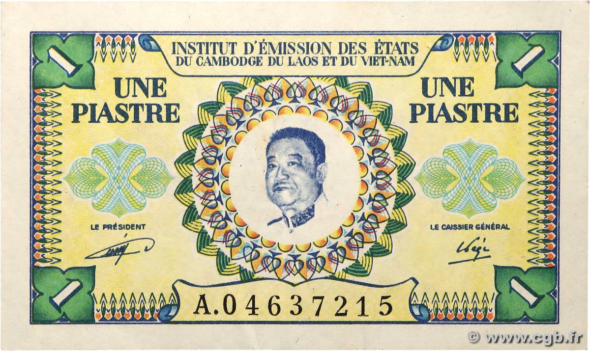 1 Piastre - 1 Kip INDOCHINE FRANÇAISE 1953 P.099 SUP+