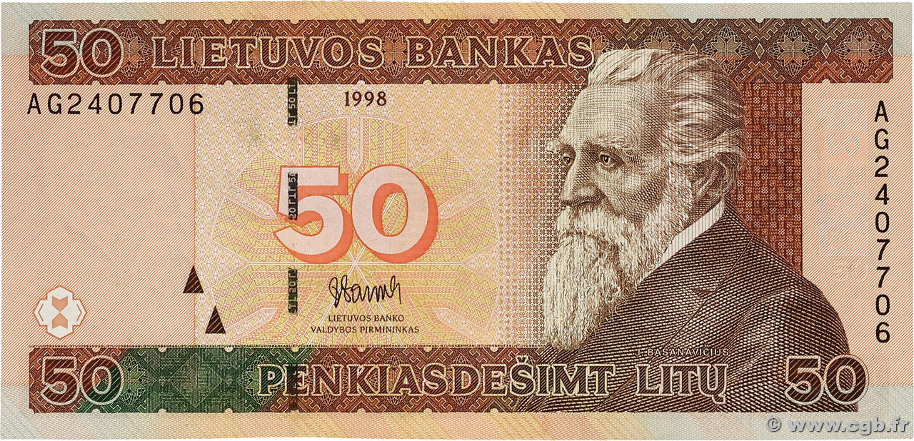 50 Litu LITUANIE 1998 P.61 pr.NEUF
