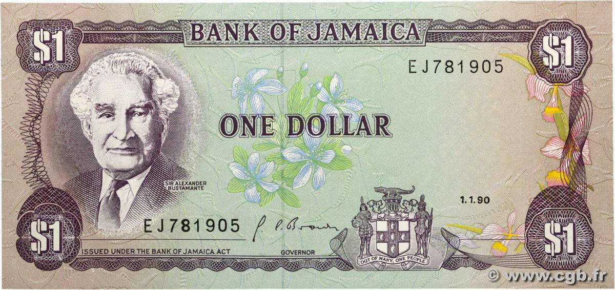 1 Dollar JAMAIKA 1990 P.68Ad fST+