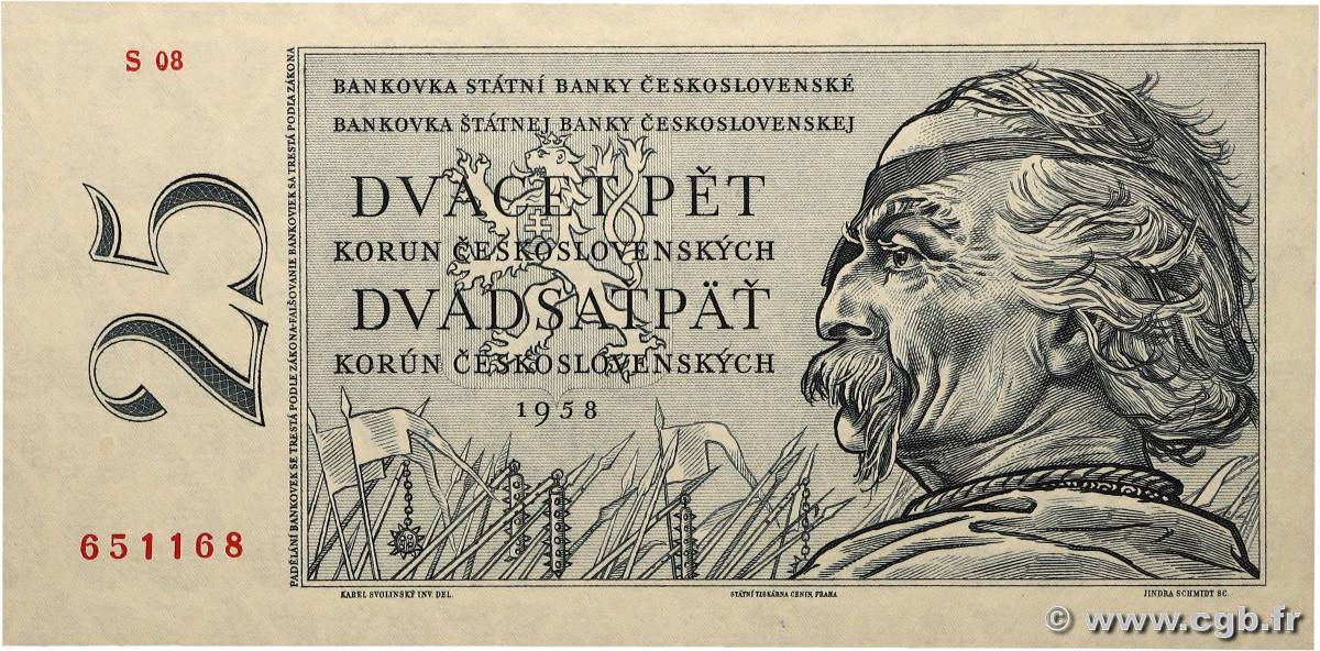 25 Korun TCHÉCOSLOVAQUIE 1958 P.087 pr.NEUF