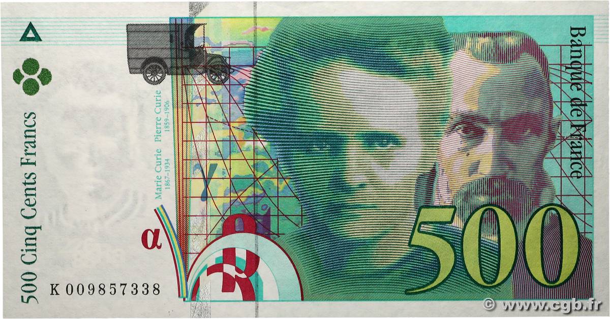 500 Francs PIERRE ET MARIE CURIE FRANCE 1994 F.76.01 SUP+