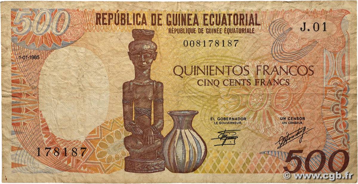 500 Francs type 1985 ÄQUATORIALGUINEA 1985 A.259a SGE