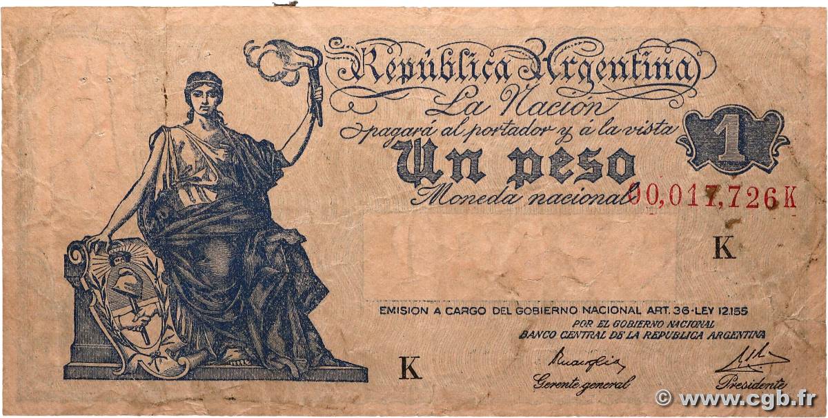 1 Peso ARGENTINE 1935 P.251d TB