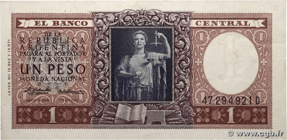 1 Peso ARGENTINE 1956 P.263b pr.SPL