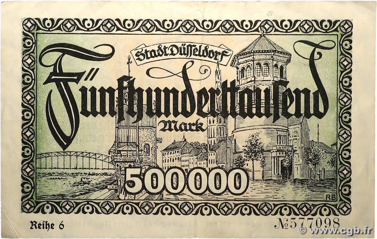 500000 Mark ALLEMAGNE Düsseldorf 1923 P.- TTB+