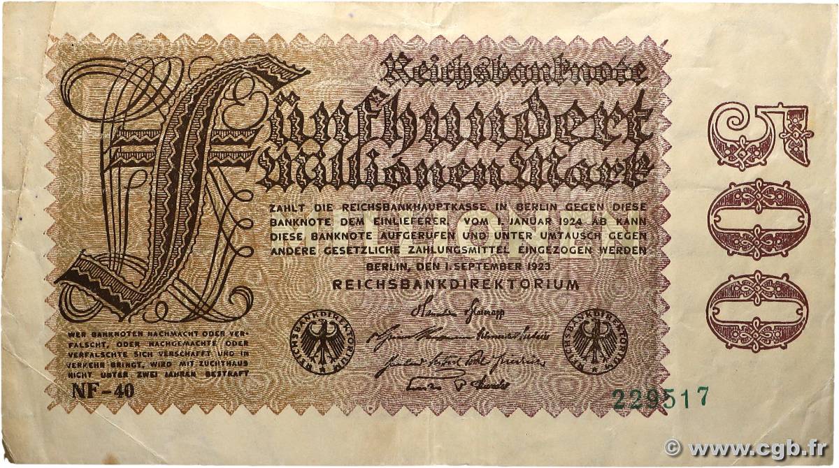 500 Millions Mark ALLEMAGNE 1923 P.110 TB+