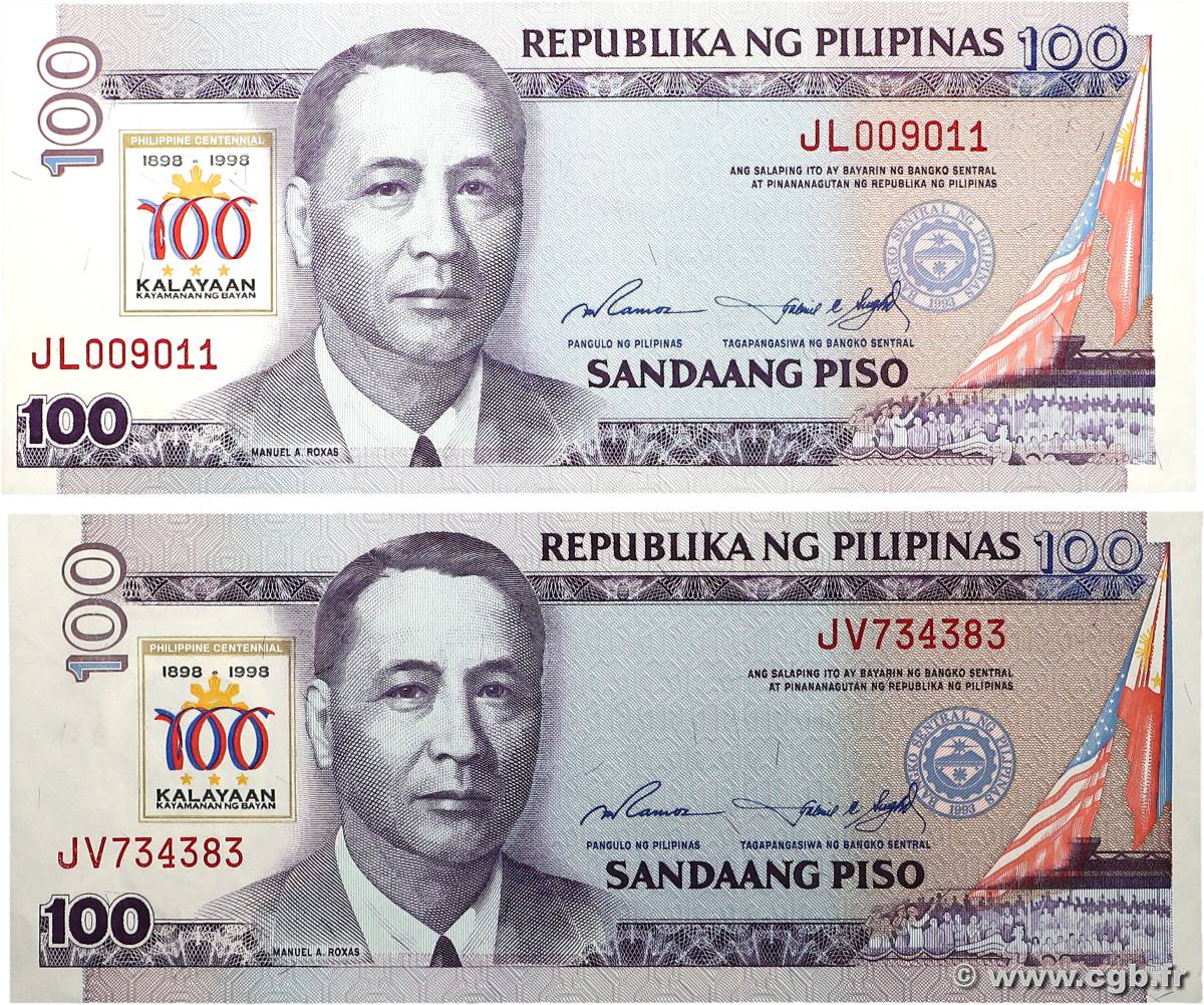 100 Pesos Lot PHILIPPINEN 1997 P.188a fST+