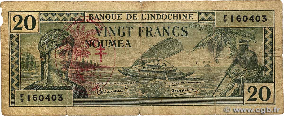 20 Francs NOUVELLES HÉBRIDES 1945 P.07 pr.B