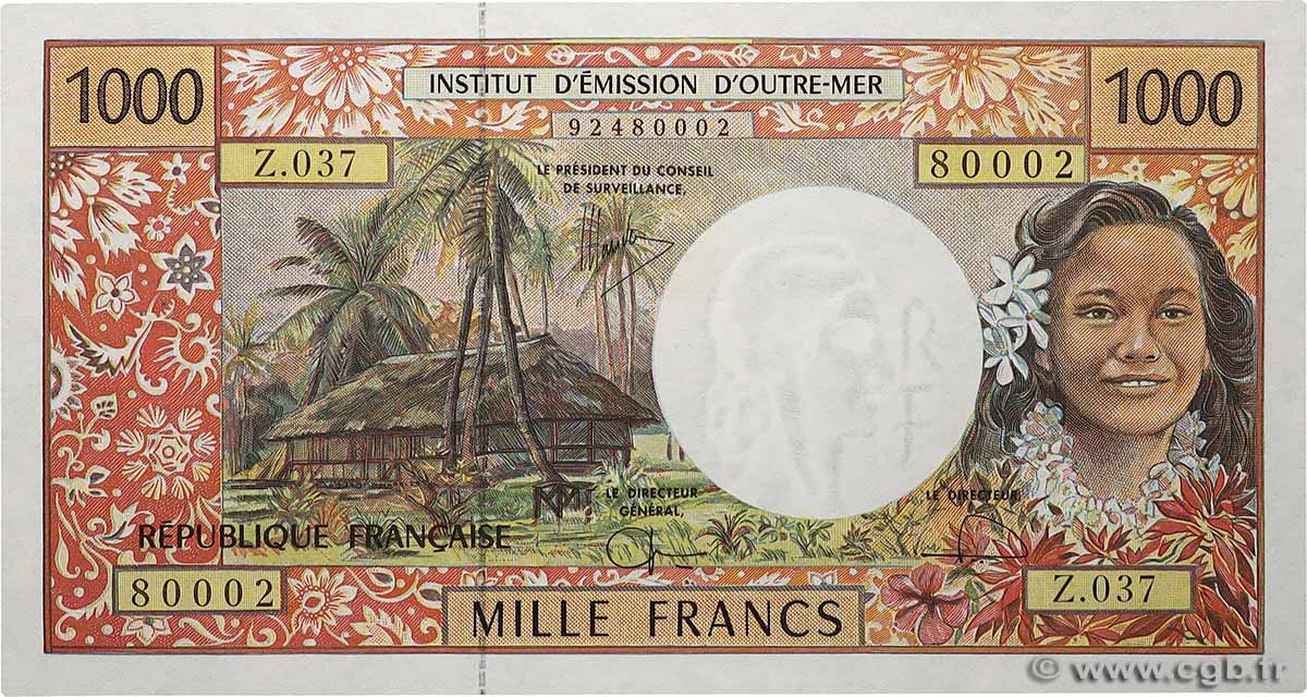 1000 Francs FRENCH PACIFIC TERRITORIES 2007 P.02i UNC