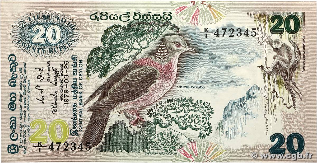 20 Rupees CEYLAN 1979 P.086a SUP+