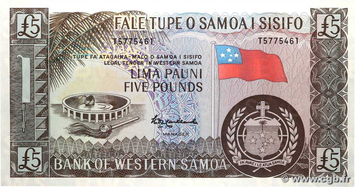 5 Pounds SAMOA 2020 P.15CS NEUF