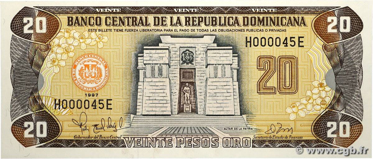 20 Pesos Oro RÉPUBLIQUE DOMINICAINE 1997 P.154a ST