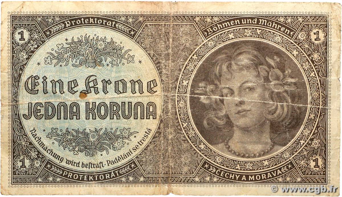 1 Koruna BOHÊME ET MORAVIE 1940 P.03a TB+