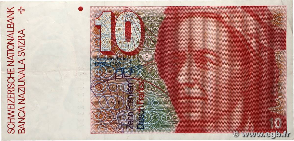 10 Francs SUISSE 1987 P.53g VF